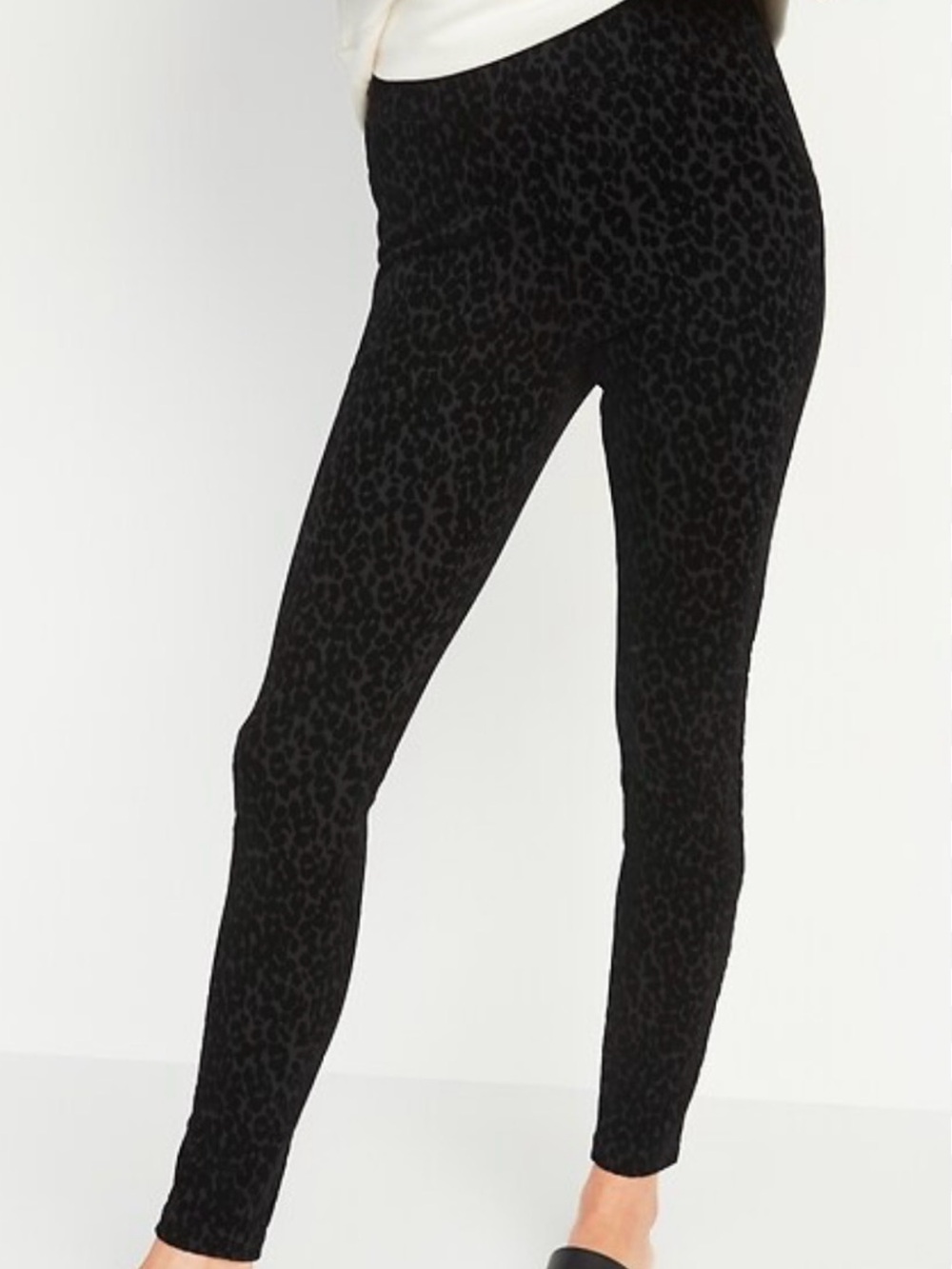 Old Navy Stevie high rise flocked leopard print Leggings M - Picture 2 of 11